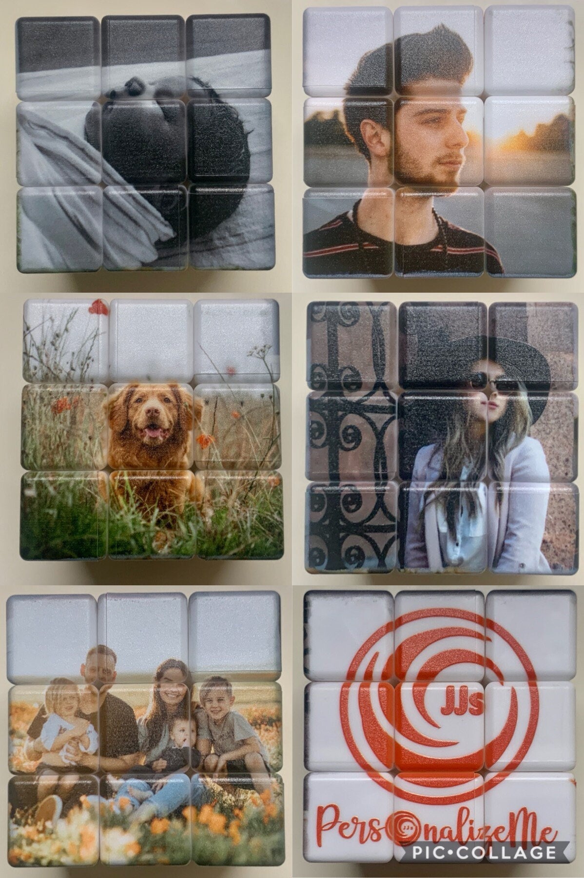 5.7x5.7cm Personalised Photo Cube with Personalised Stand , Add up to 6 Photos, Perfect Gift for all Occasions