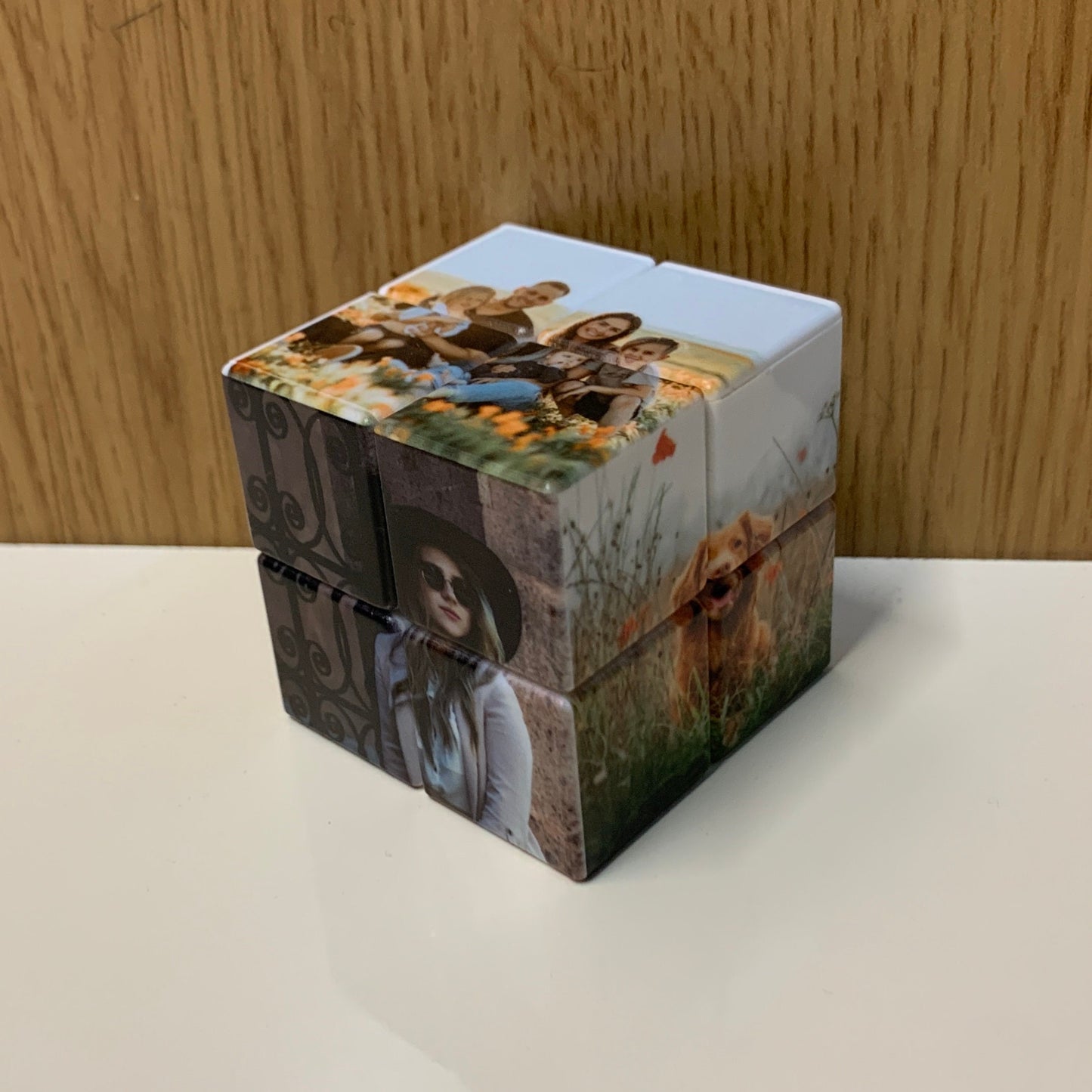 5x5cm, 2x2x2 Block, Personalised Photo Puzzle Cube with Personalised Stand, Add up to 6 photos