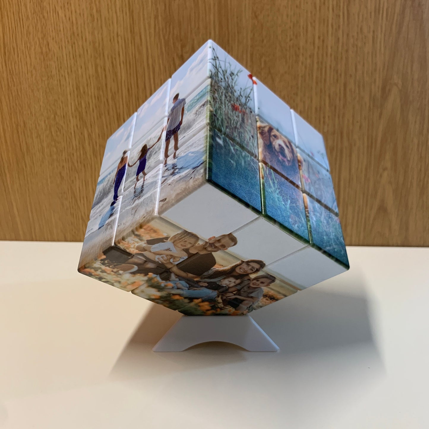 10x10cm Personalised Photo Cube with Personalised Stand , Add up to 6 Photos, Perfect Gift for all Occasions
