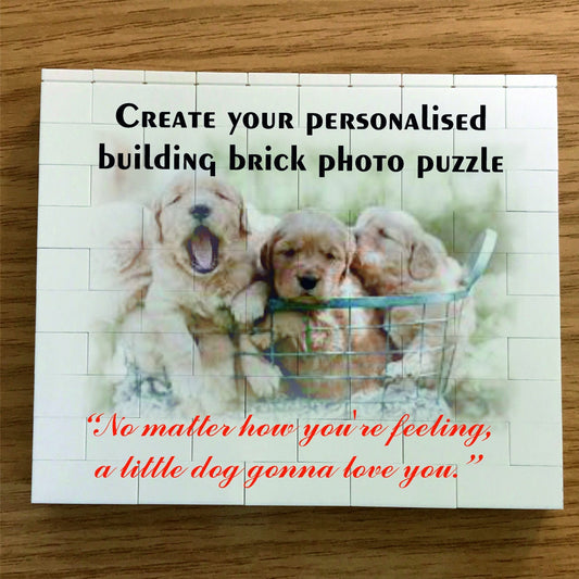 Personalised Building Brick Photo Puzzle, - Brick puzzle; Personalised Photo Tile Puzzle – Photo Tiles , compatible with Lego puzzle