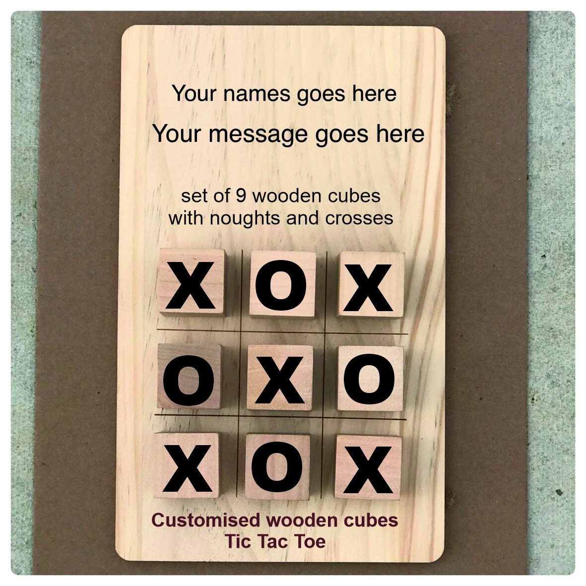 Personalized Photo Tic Tac Toe  | Easter Gift | Wedding gifts | Corporate display set| birthday Gift | Custom Tic Tac Toe |Wooden photo gift block